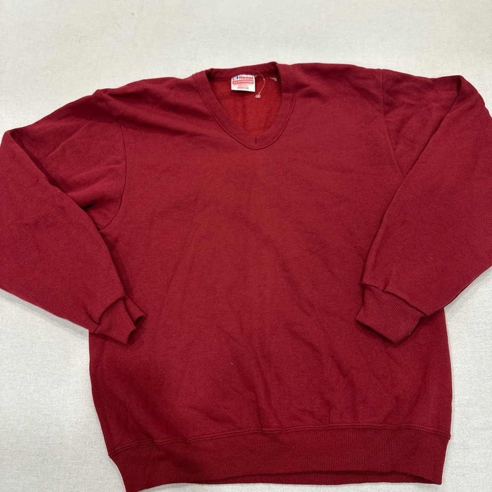 NWOT 80s Hanes Activewear Crewneck Pullover Blank Size Medium Made In Usa